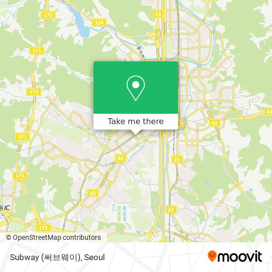 How to get to Subway (써브웨이) in 용인시, 경기도 by Subway or Bus