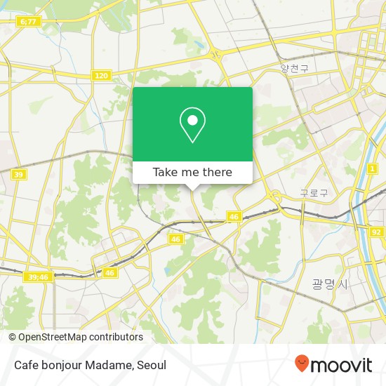 Cafe bonjour Madame map
