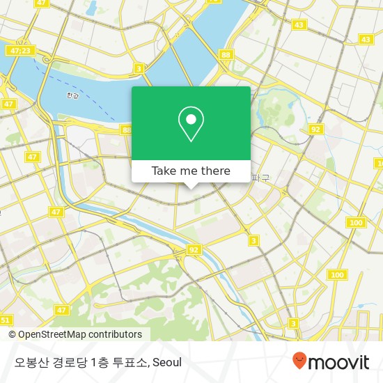 오봉산 경로당 1층 투표소 map