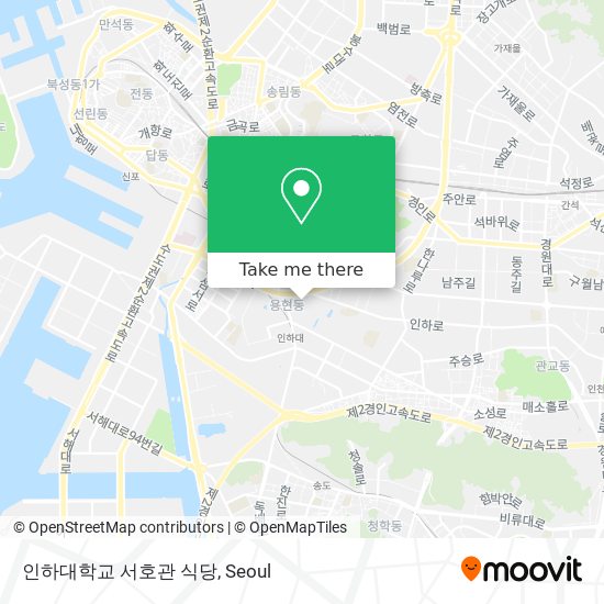 인하대학교 서호관 식당 map