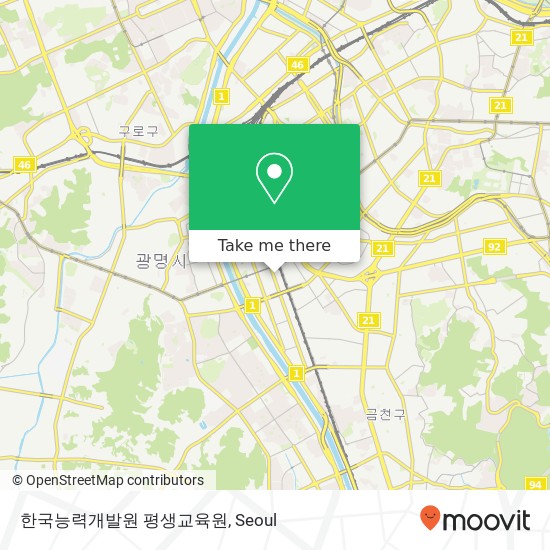 한국능력개발원 평생교육원 map