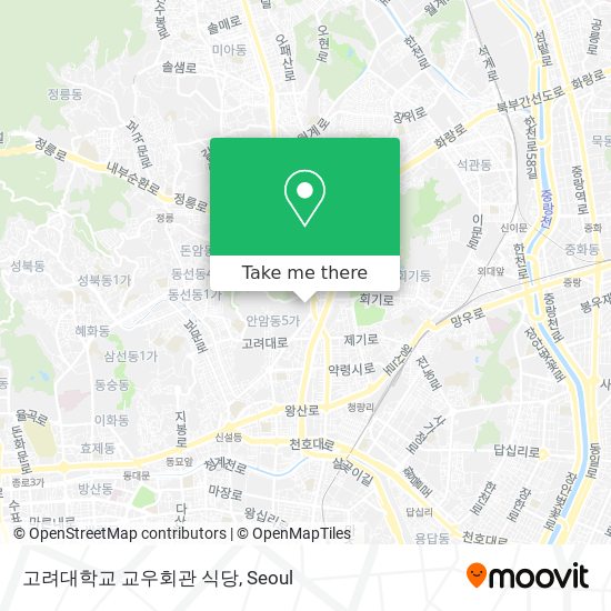 고려대학교 교우회관 식당 map
