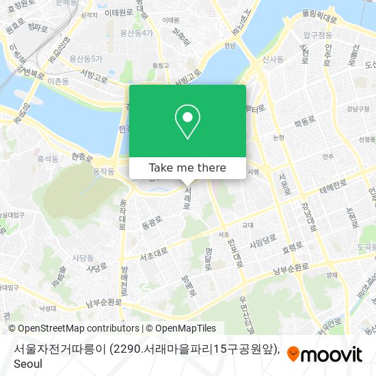 서울자전거따릉이 (2290.서래마을파리15구공원앞) map