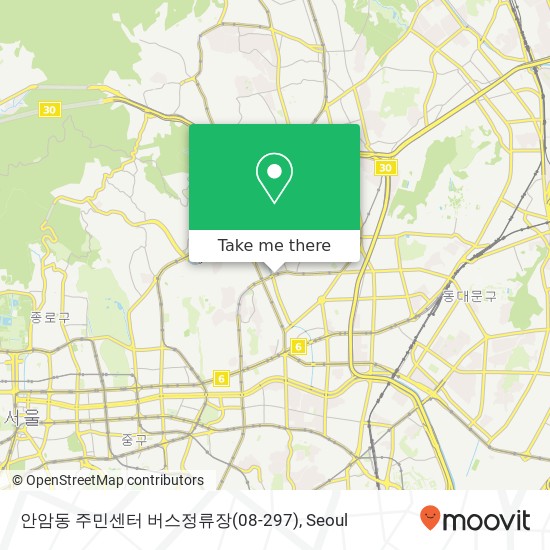 안암동 주민센터 버스정류장(08-297) map
