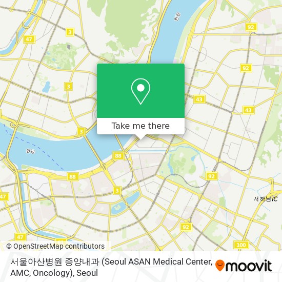 서울아산병원 종양내과 (Seoul ASAN Medical Center, AMC, Oncology) map