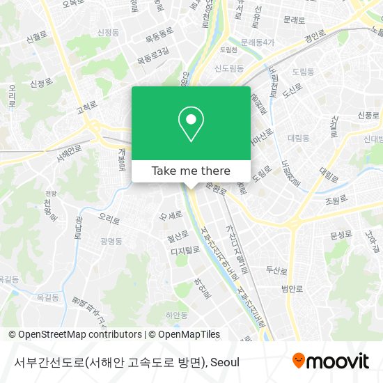 서부간선도로(서해안 고속도로 방면) map