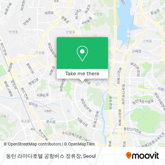 동탄 라마다호텔 공항버스 정류장 map