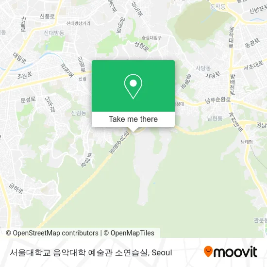 서울대학교 음악대학 예술관 소연습실 map