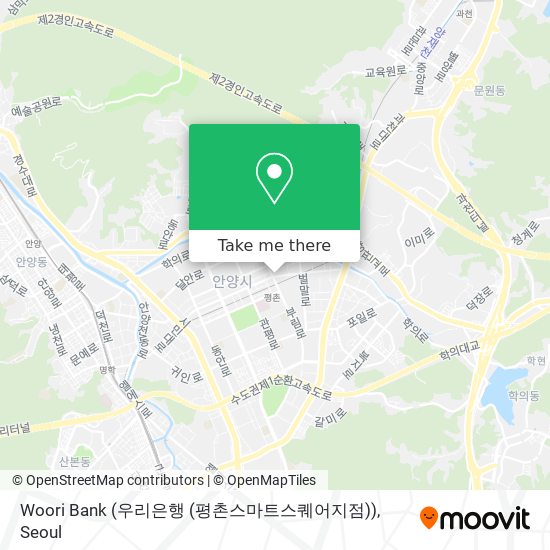 Woori Bank (우리은행 (평촌스마트스퀘어지점)) map