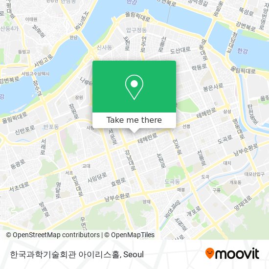 한국과학기술회관 아이리스홀 map