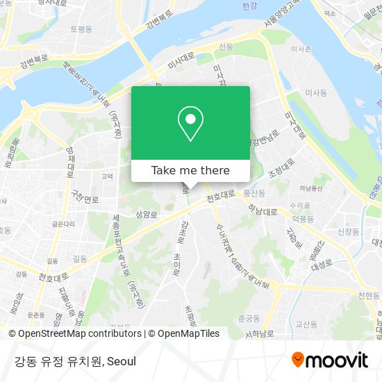 강동 유정 유치원 map