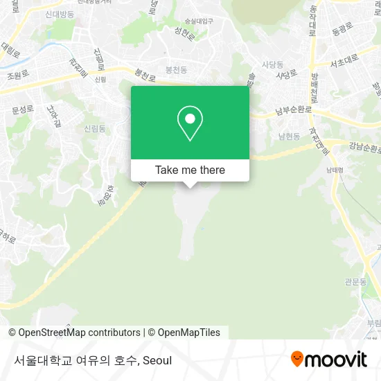 서울대학교 여유의 호수 map