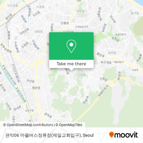 관악06 마을버스정류장(제일교회입구) map