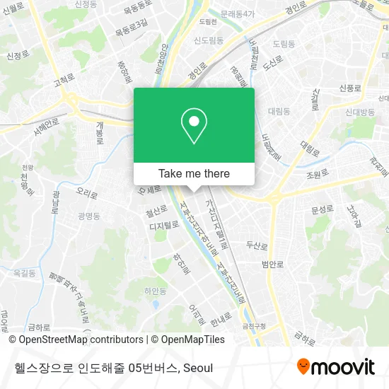 헬스장으로 인도해줄 05번버스 map