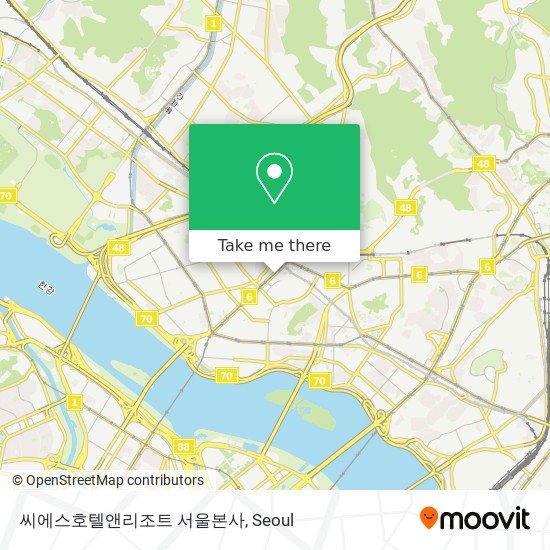 씨에스호텔앤리조트 서울본사 map