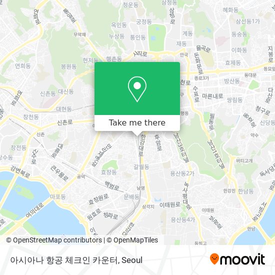 아시아나 항공 체크인 카운터 map