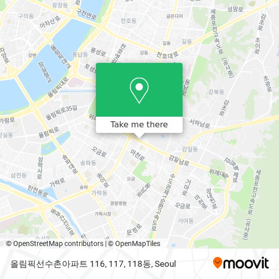 올림픽선수촌아파트 116, 117, 118동 map