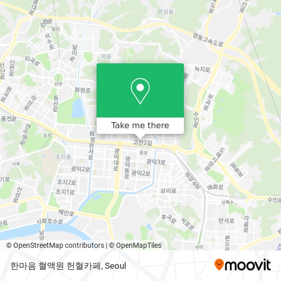 한마음 혈액원 헌혈카페 map