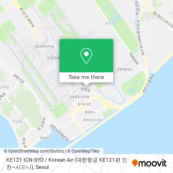 KE121 ICN-SYD / Korean Air (대한항공 KE121편 인천~시드니) map