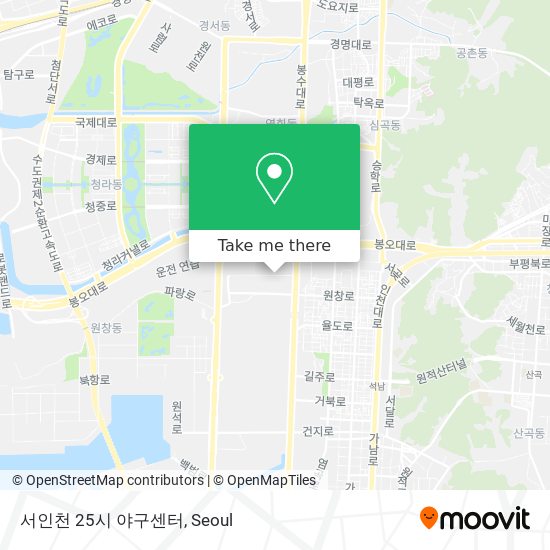 서인천 25시 야구센터 map