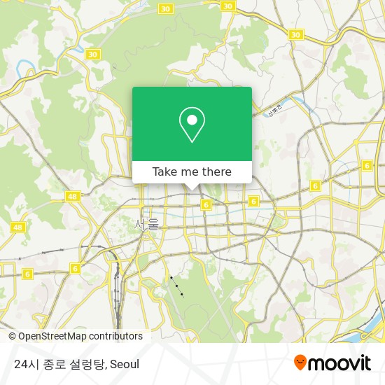 24시 종로 설렁탕 map