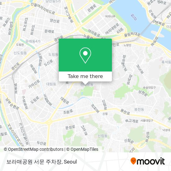 보라매공원 서문 주차장 map