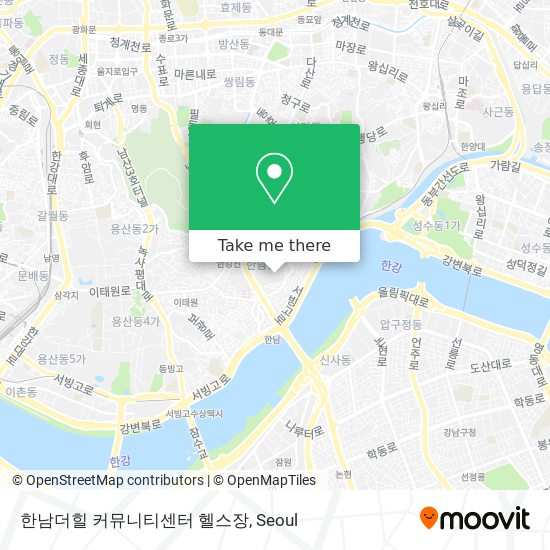 한남더힐 커뮤니티센터 헬스장 map