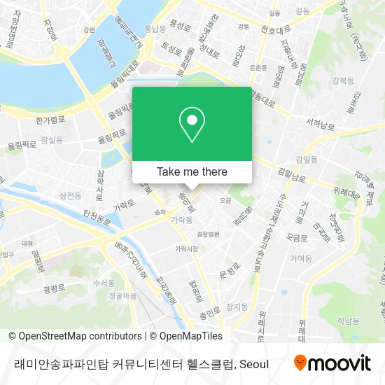 래미안송파파인탑 커뮤니티센터 헬스클럽 map
