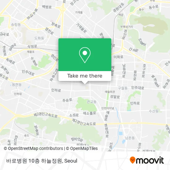 바로병원 10층 하늘정원 map