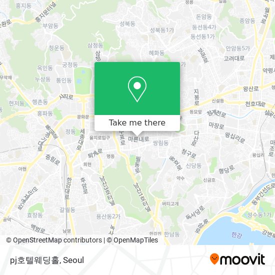 pj호텔웨딩홀 map