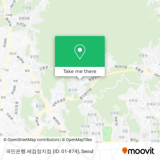 국민은행.세검정지점 (ID: 01-874) map