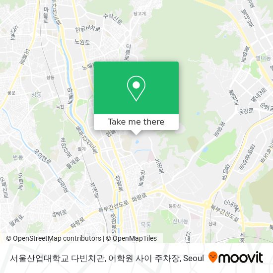 서울산업대학교 다빈치관, 어학원 사이 주차장 map