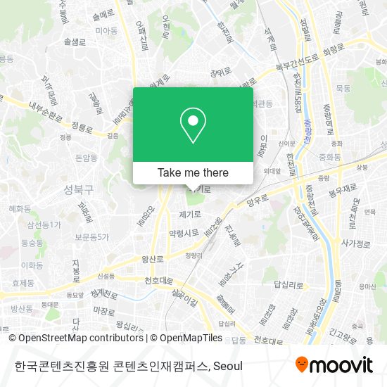 한국콘텐츠진흥원 콘텐츠인재캠퍼스 map