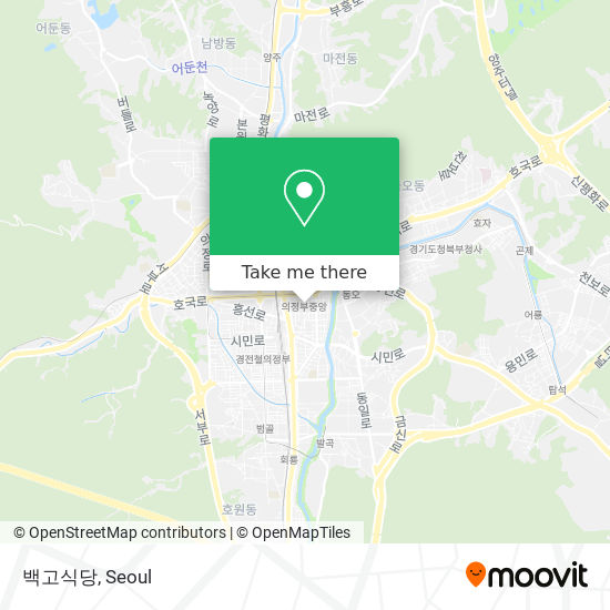 How to get to 백고식당 in 의정부시, 경기도 by Bus or Subway | Moovit