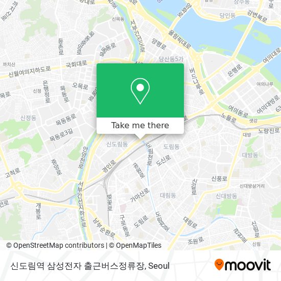 신도림역 삼성전자 출근버스정류장 map