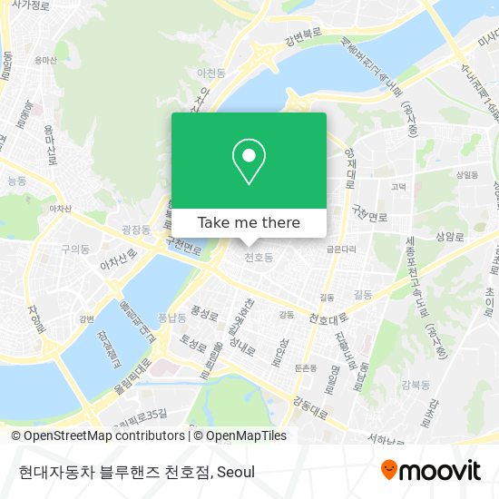 현대자동차 블루핸즈 천호점 map