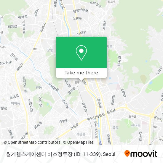 월계헬스케어센터 버스정류장 (ID: 11-339) map