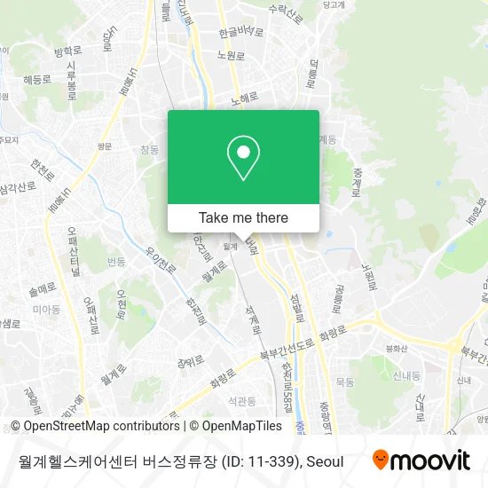 월계헬스케어센터 버스정류장 (ID: 11-339) map
