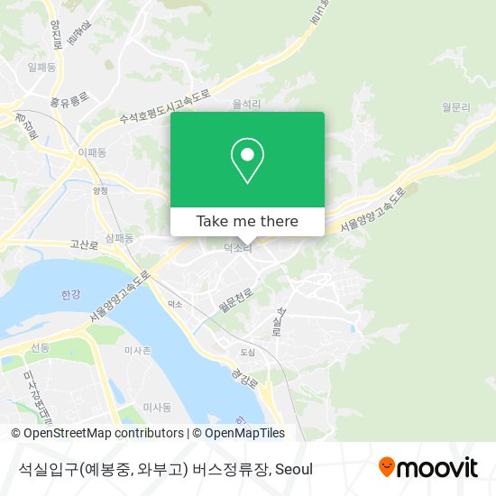 석실입구(예봉중, 와부고) 버스정류장 map