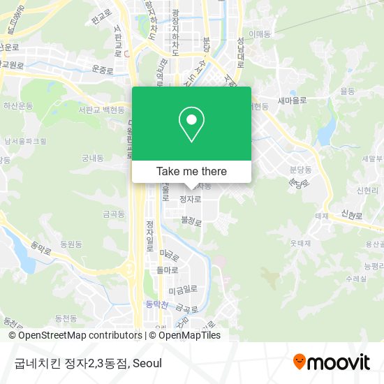 굽네치킨 정자2,3동점 map