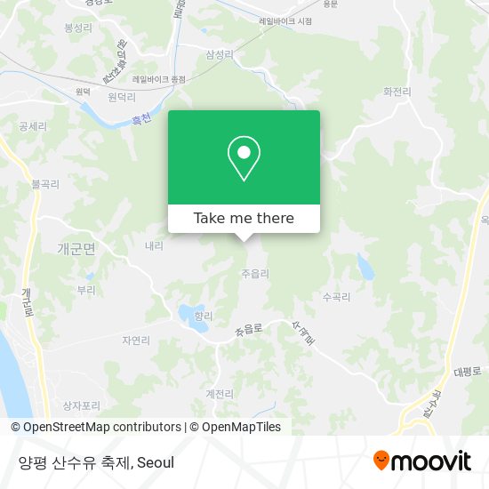 양평 산수유 축제 map