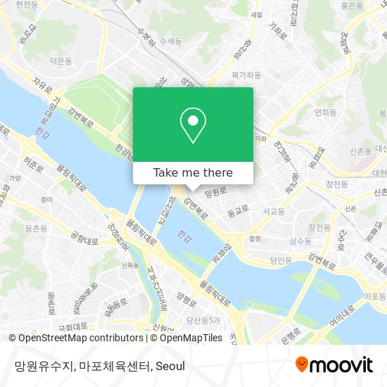 망원유수지, 마포체육센터 map