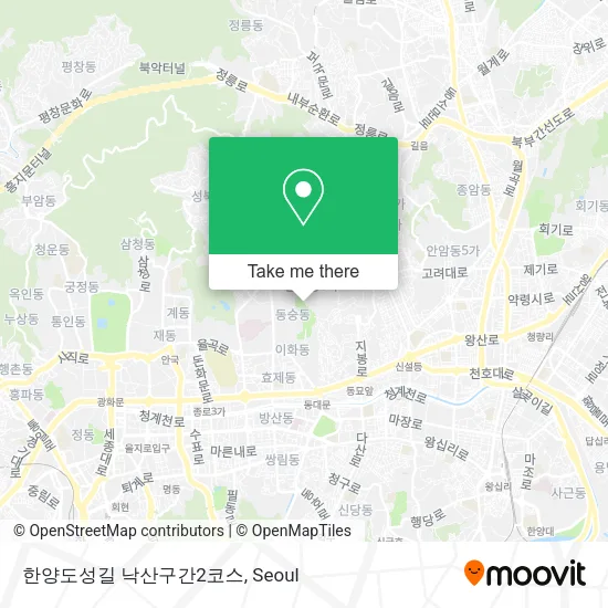 한양도성길  낙산구간2코스 map