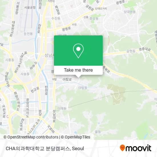 CHA의과학대학교 분당캠퍼스 map