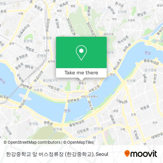 한강중학교 앞 버스정류장 map
