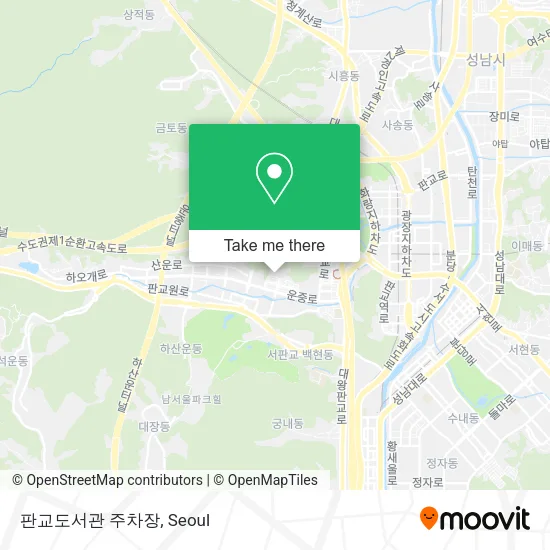판교도서관 주차장 map