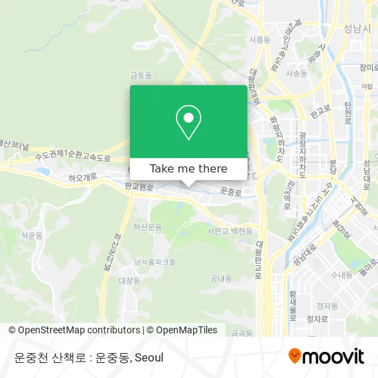 운중천 산책로 : 운중동 map