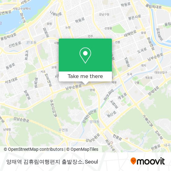 양재역 김휴림여행편지 출발장소 map