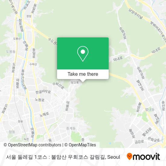 서울 둘레길 1코스 : 불암산 우회코스 갈림길 map
