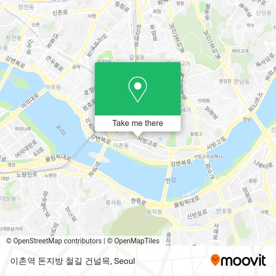이촌역 돈지방 철길 건널목 map